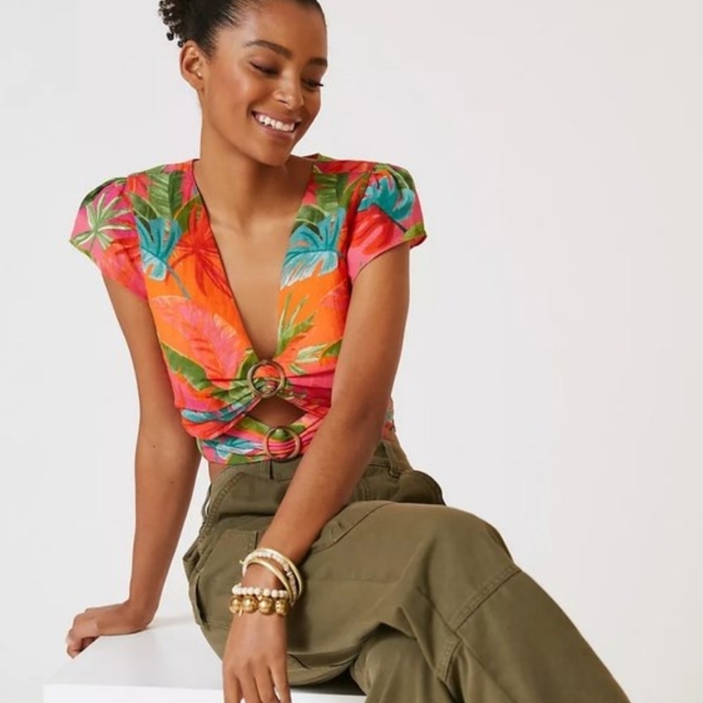 Farm x Anthropologie Cut-Out Top